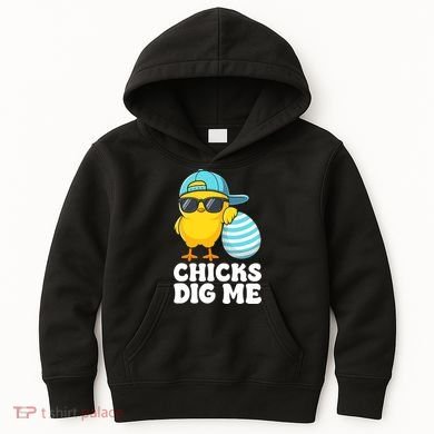 Chicks Dig Me Easter Happy Easter Funny Kids Hoodie