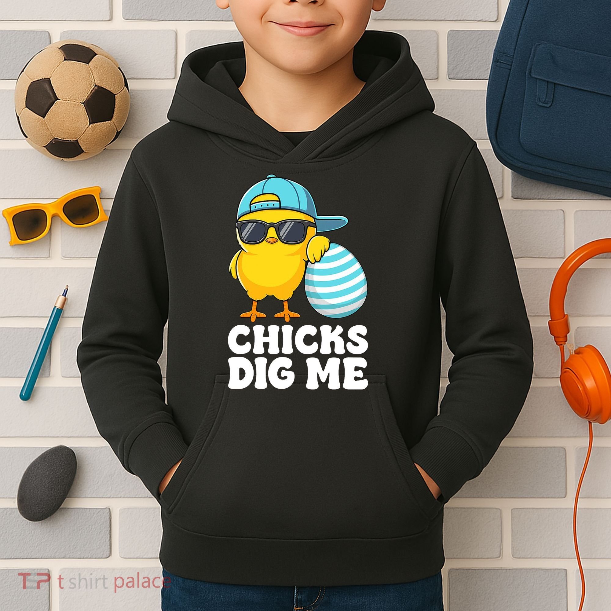Chicks Dig Me Easter Happy Easter Funny Kids Hoodie