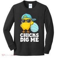 Chicks Dig Me Easter Happy Easter Funny Kids Long Sleeve Shirt thumb 0