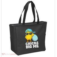 Chicks Dig Me Easter Happy Easter Funny Tote Bag thumb 2