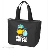 Chicks Dig Me Easter Happy Easter Funny Tote Bag thumb 3