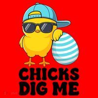 Chicks Dig Me Easter Happy Easter Funny Santa Hat thumb 1