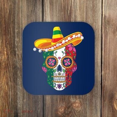 Cinco De Mayo Shirts Sugar Mexican Skull Cinco De Mayo Coaster