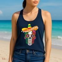 Cinco De Mayo Shirts Sugar Mexican Skull Cinco De Mayo Women's Tank Top thumb 2