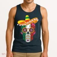 Cinco De Mayo Shirts Sugar Mexican Skull Cinco De Mayo Tank Top thumb 3
