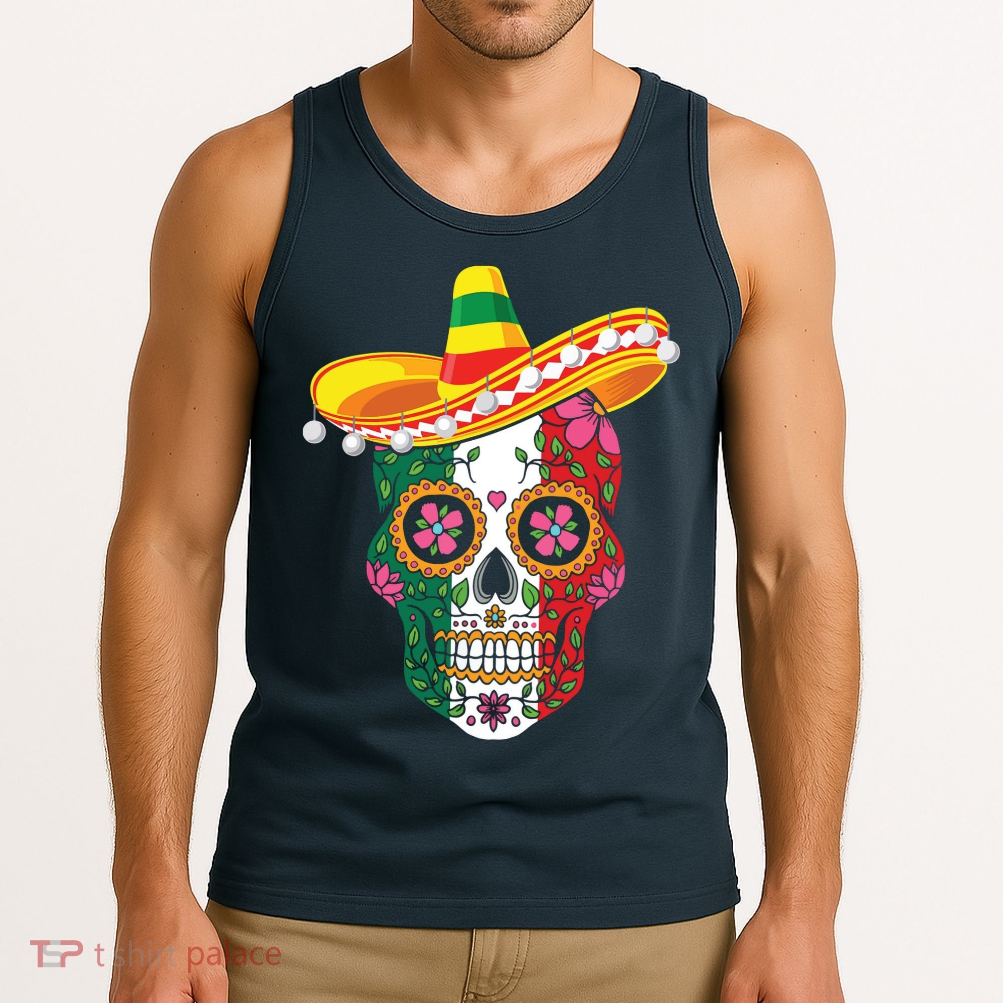 Cinco De Mayo Shirts Sugar Mexican Skull Cinco De Mayo Tank Top