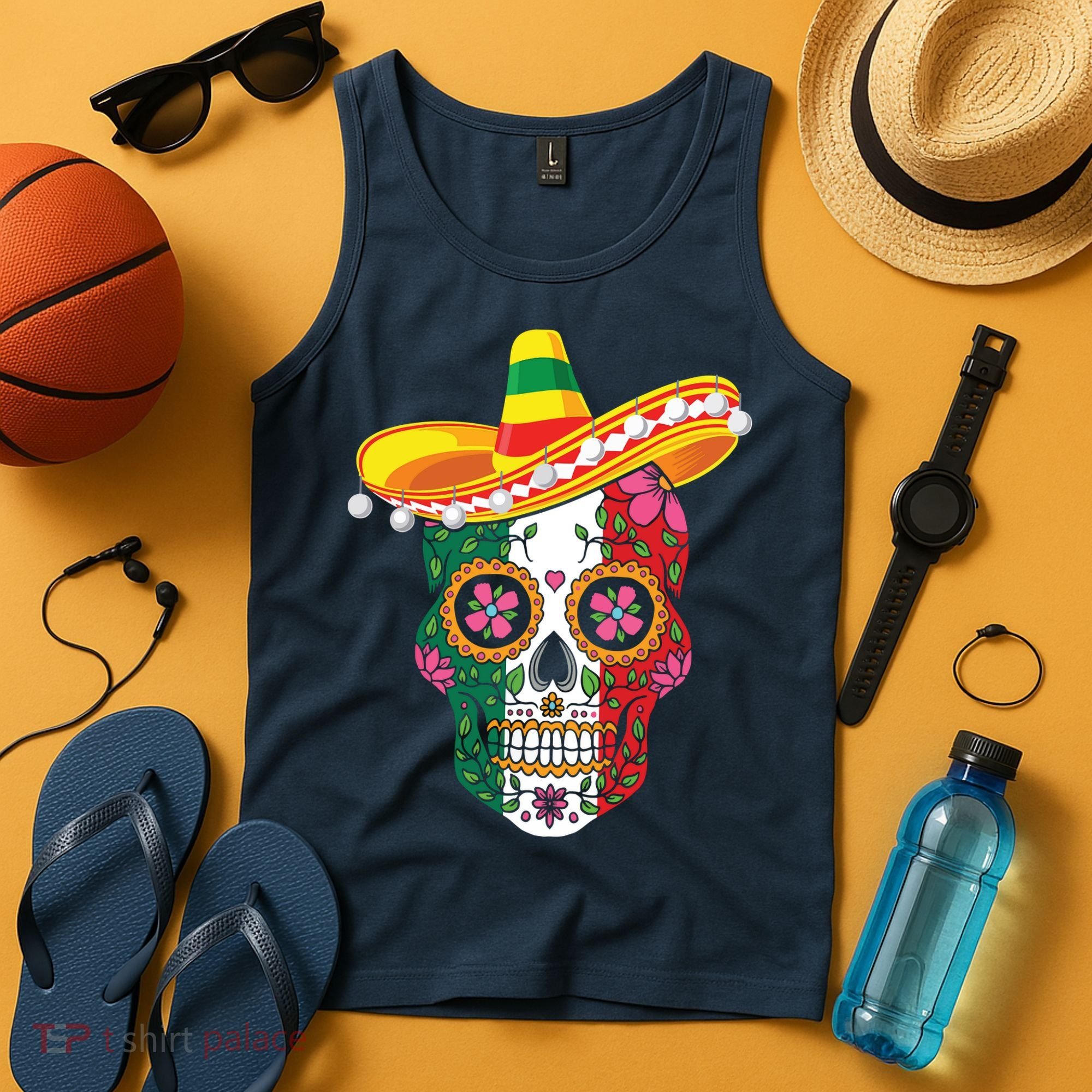 Cinco De Mayo Shirts Sugar Mexican Skull Cinco De Mayo Tank Top
