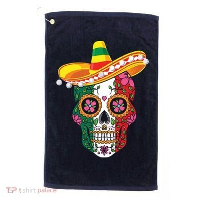 Cinco De Mayo Shirts Sugar Mexican Skull Cinco De Mayo Golf Towel