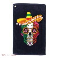 Cinco De Mayo Shirts Sugar Mexican Skull Cinco De Mayo Golf Towel thumb 0