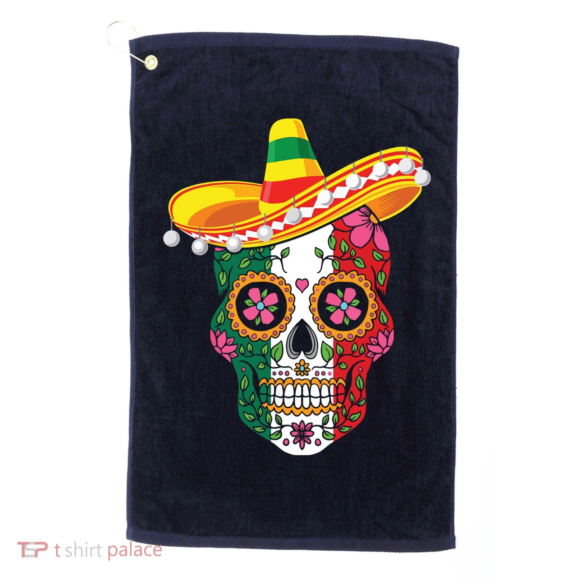 Cinco De Mayo Shirts Sugar Mexican Skull Cinco De Mayo Golf Towel