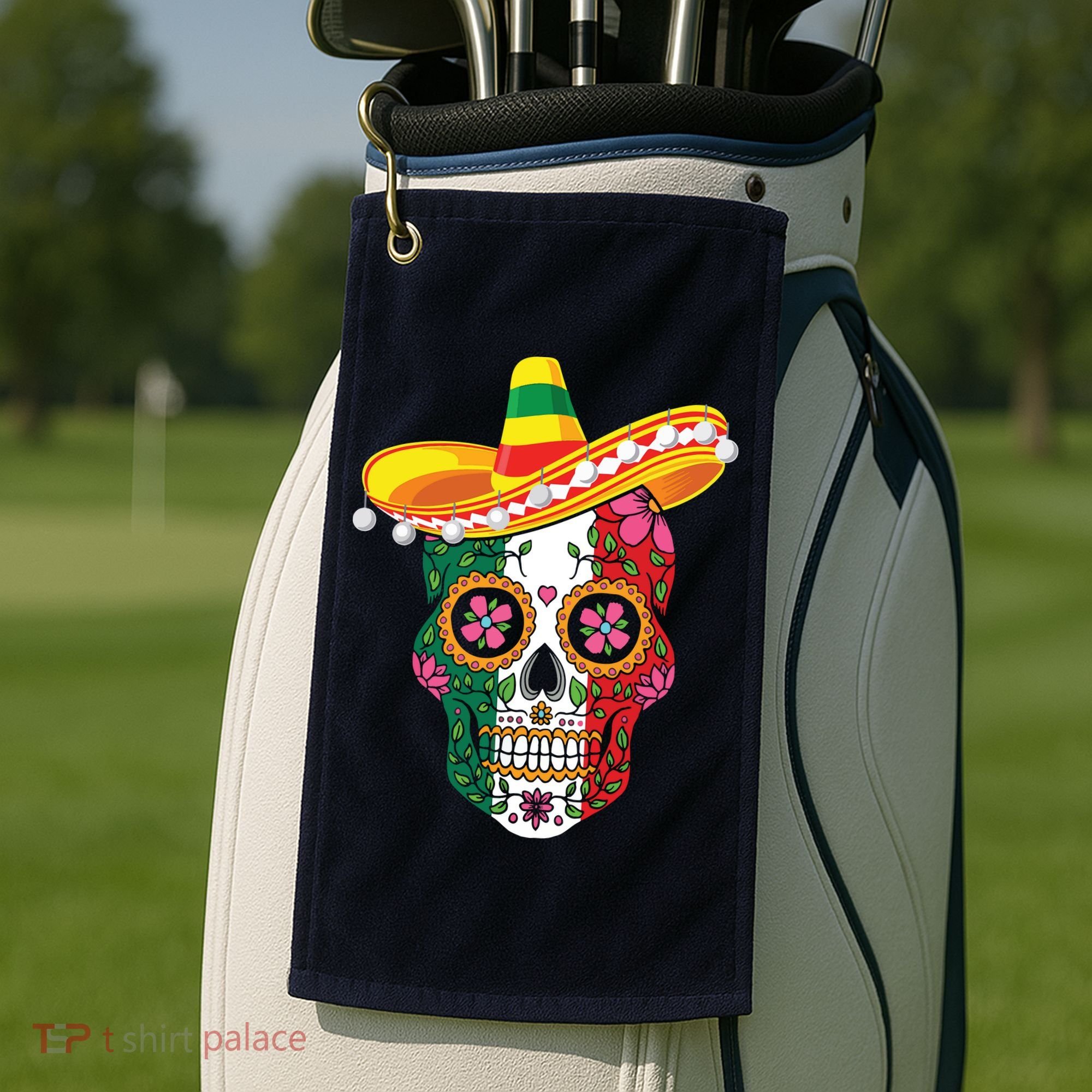 Cinco De Mayo Shirts Sugar Mexican Skull Cinco De Mayo Golf Towel