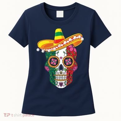 Cinco De Mayo Shirts Sugar Mexican Skull Cinco De Mayo Women's T-Shirt