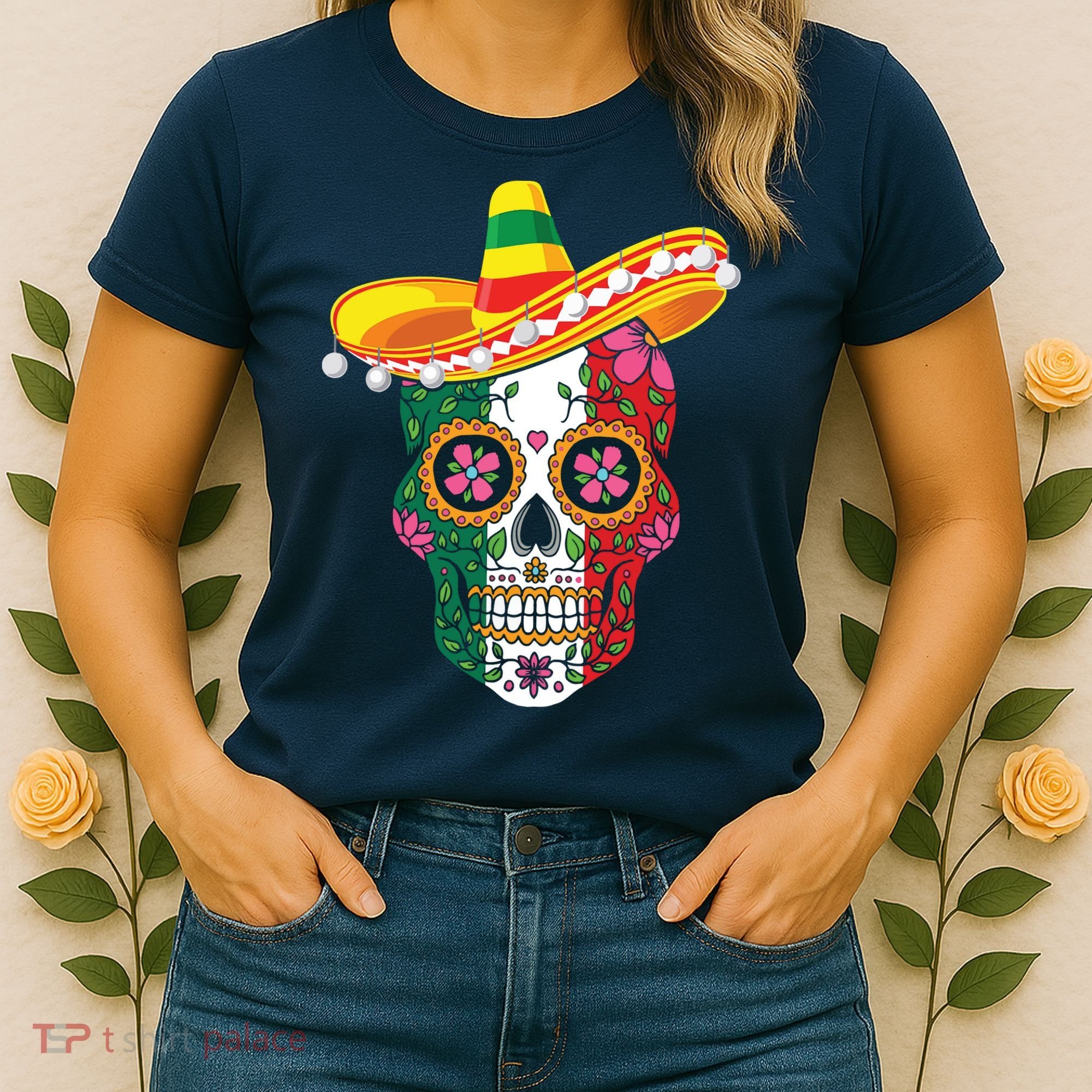 Cinco De Mayo Shirts Sugar Mexican Skull Cinco De Mayo Women's T-Shirt