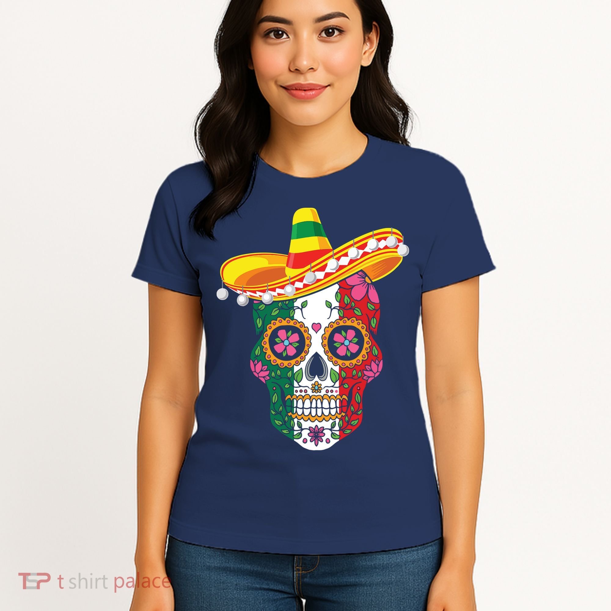 Cinco De Mayo Shirts Sugar Mexican Skull Cinco De Mayo Women's T-Shirt