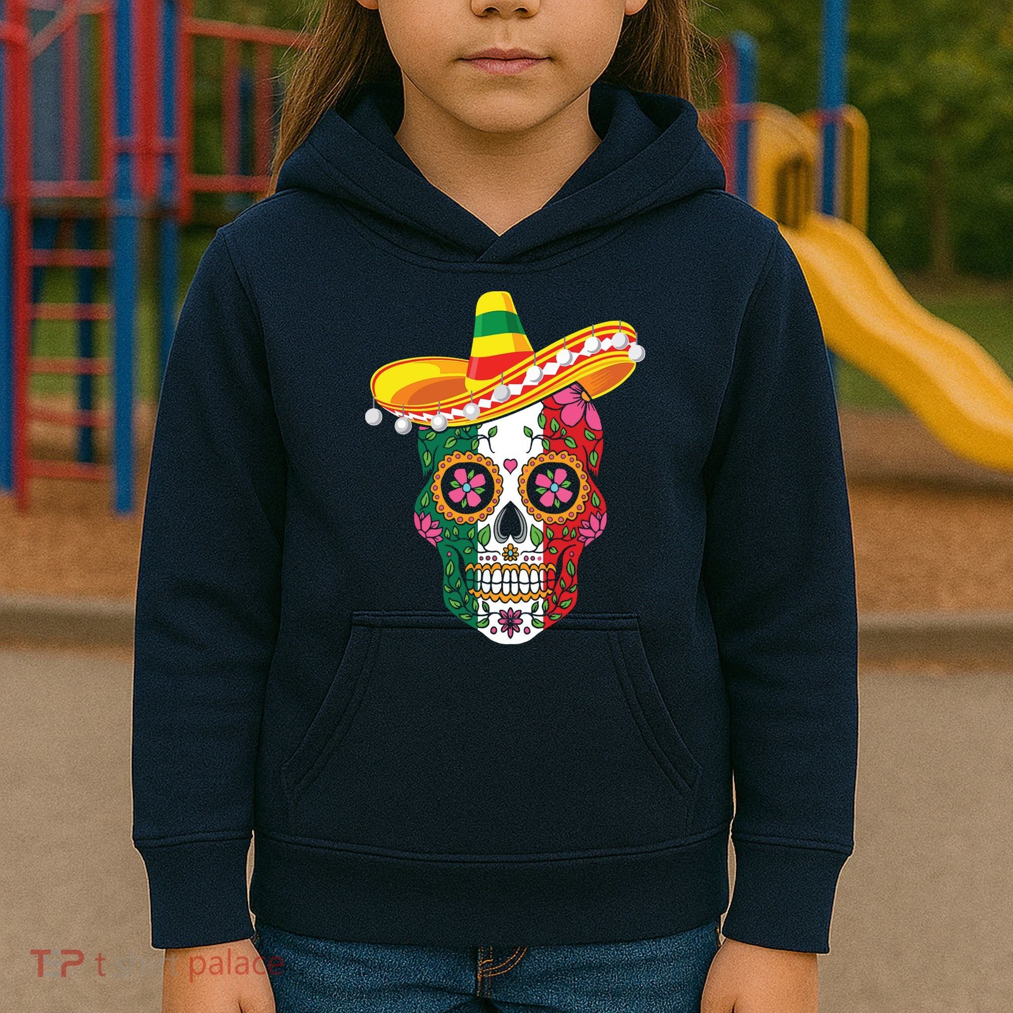 Cinco De Mayo Shirts Sugar Mexican Skull Cinco De Mayo Kids Hoodie