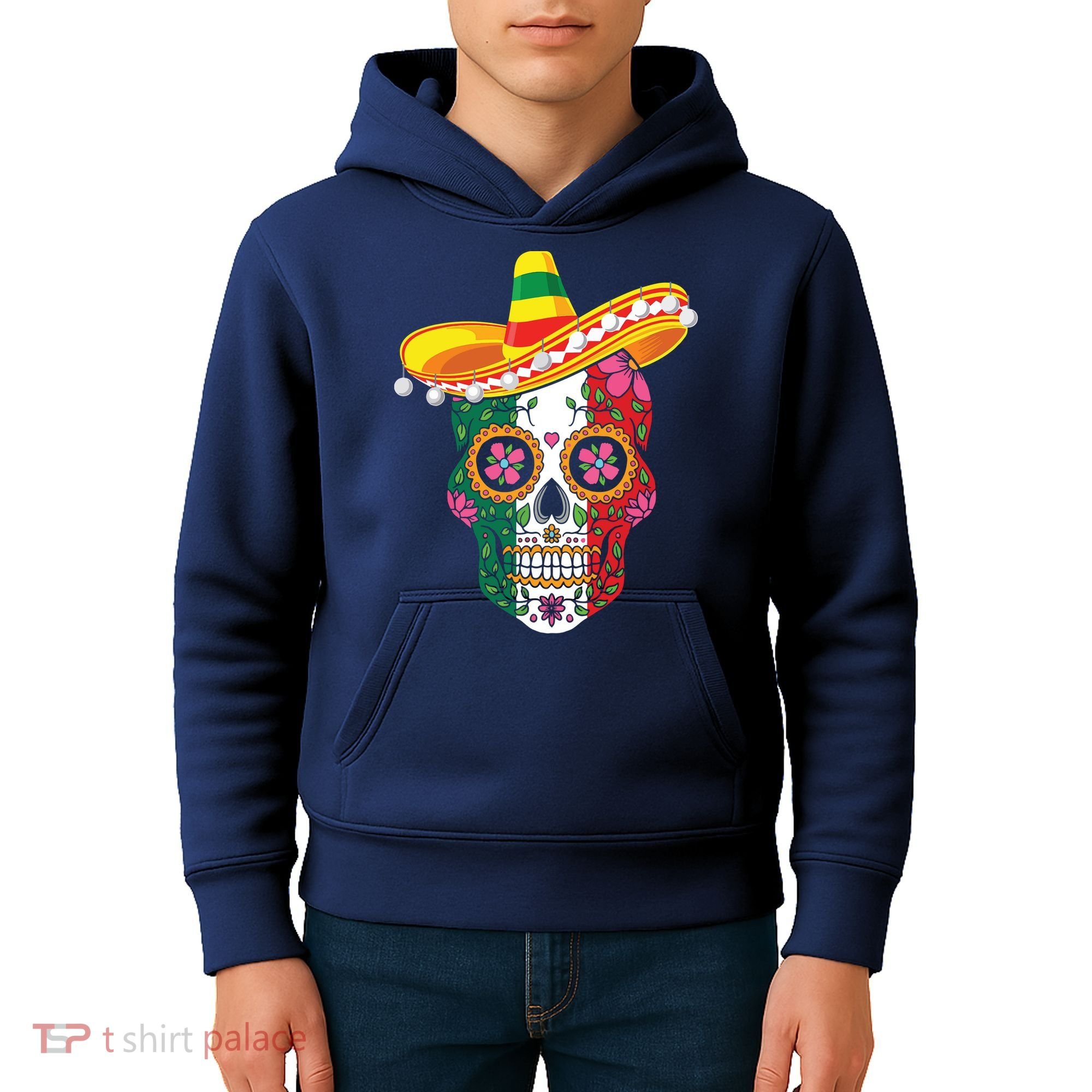 Cinco De Mayo Shirts Sugar Mexican Skull Cinco De Mayo Kids Hoodie