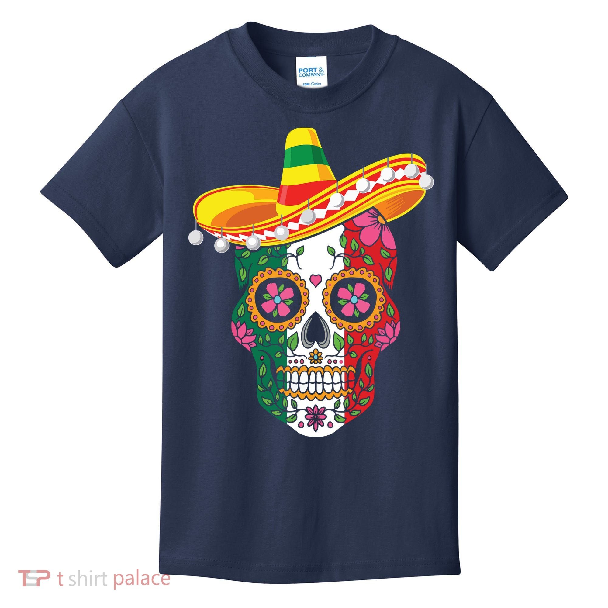 Cinco De Mayo Shirts Sugar Mexican Skull Cinco De Mayo Kids T-Shirt