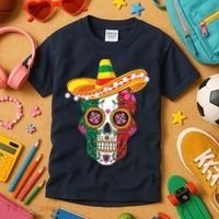 Cinco De Mayo Shirts Sugar Mexican Skull Cinco De Mayo Kids T-Shirt thumb 3