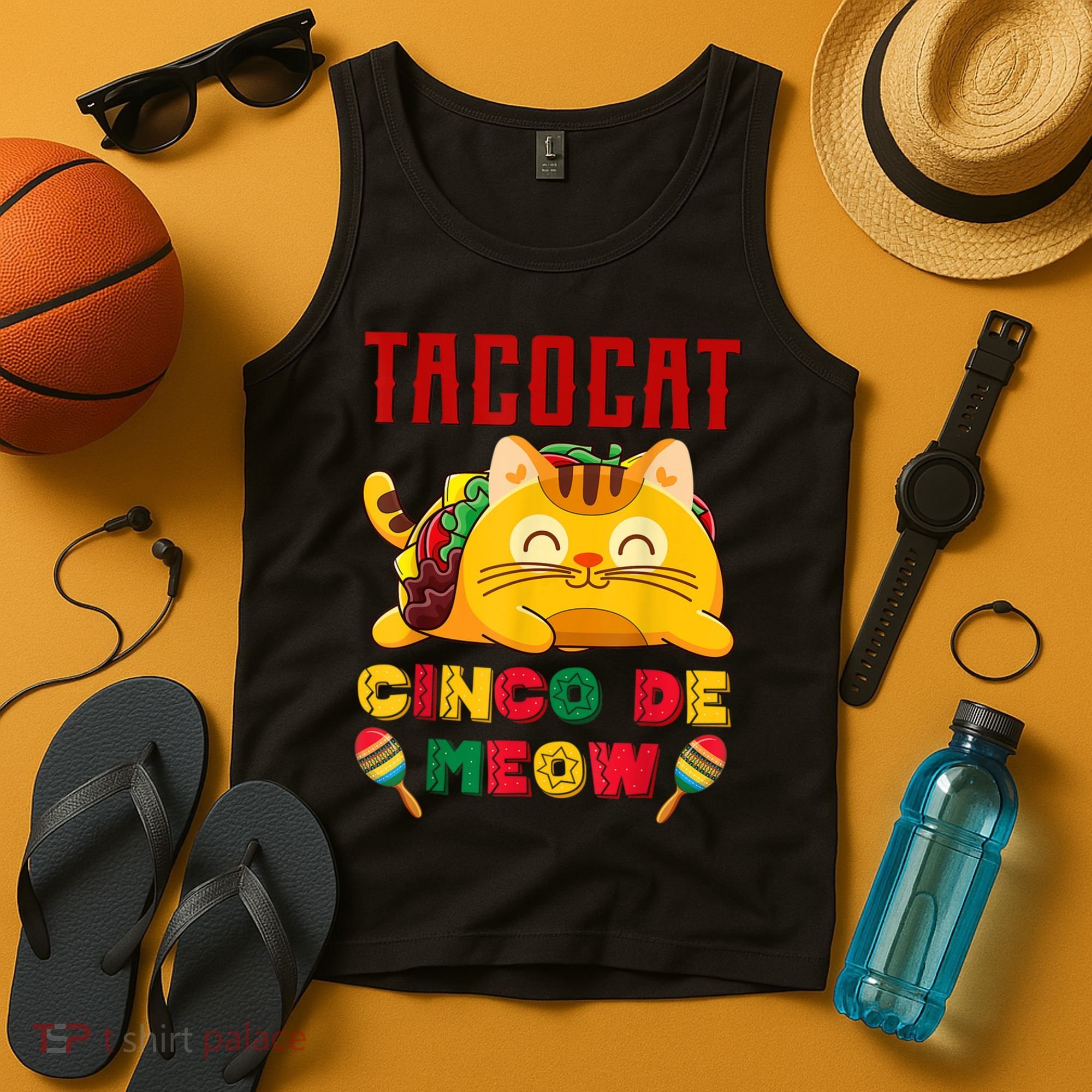 Cinco De Meow Taco Cat Mexican Tank Top