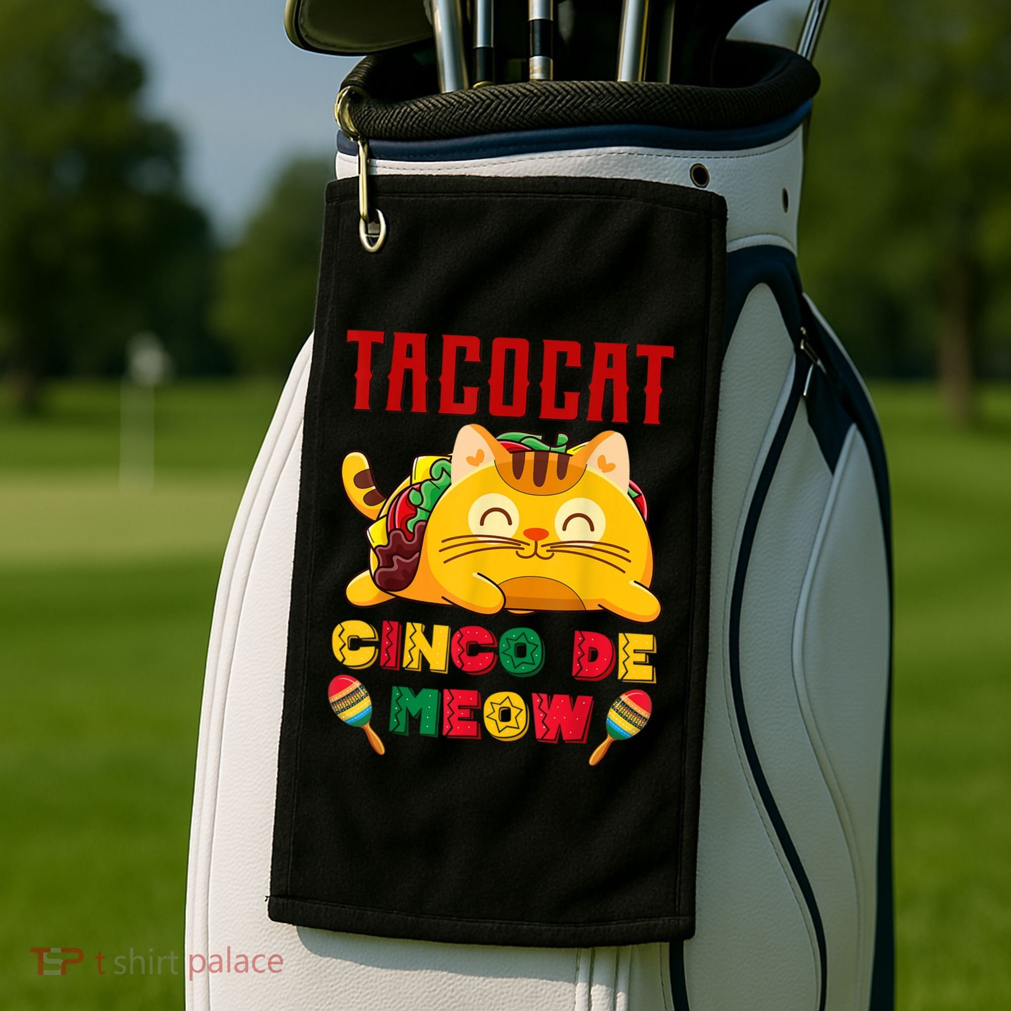 Cinco De Meow Taco Cat Mexican Golf Towel