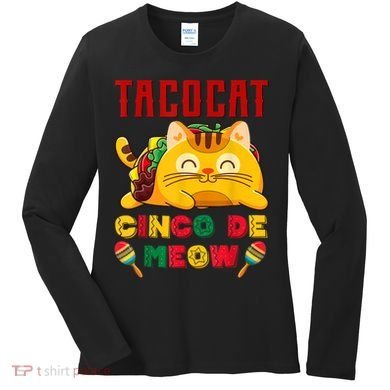 Cinco De Meow Taco Cat Mexican Women's Long Sleeve Shirt