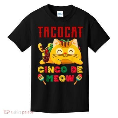 Cinco De Meow Taco Cat Mexican Kids T-Shirt