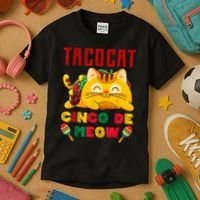 Cinco De Meow Taco Cat Mexican Kids T-Shirt thumb 3