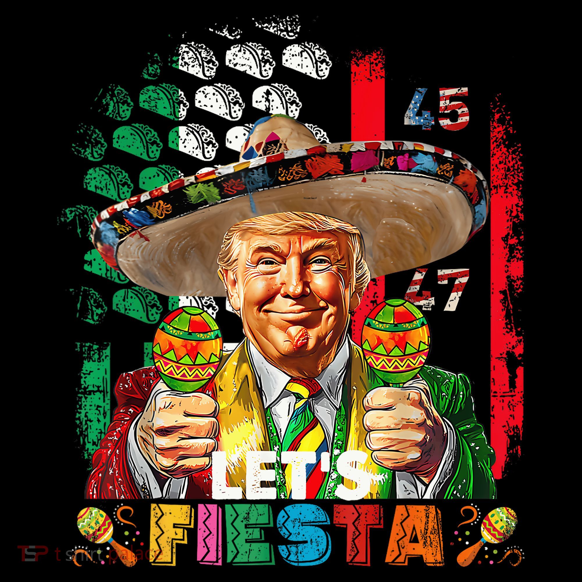 Cinco De Mayo Trump Taco Funny Mexican Trump Let's Fiesta Coffee Mug
