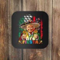 Cinco De Mayo Trump Taco Funny Mexican Trump Let's Fiesta Coaster thumb 0