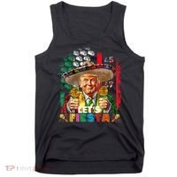Cinco De Mayo Trump Taco Funny Mexican Trump Let's Fiesta Tank Top thumb 0