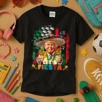 Cinco De Mayo Trump Taco Funny Mexican Trump Let's Fiesta Kids T-Shirt thumb 3