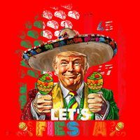 Cinco De Mayo Trump Taco Funny Mexican Trump Let's Fiesta Santa Hat thumb 1