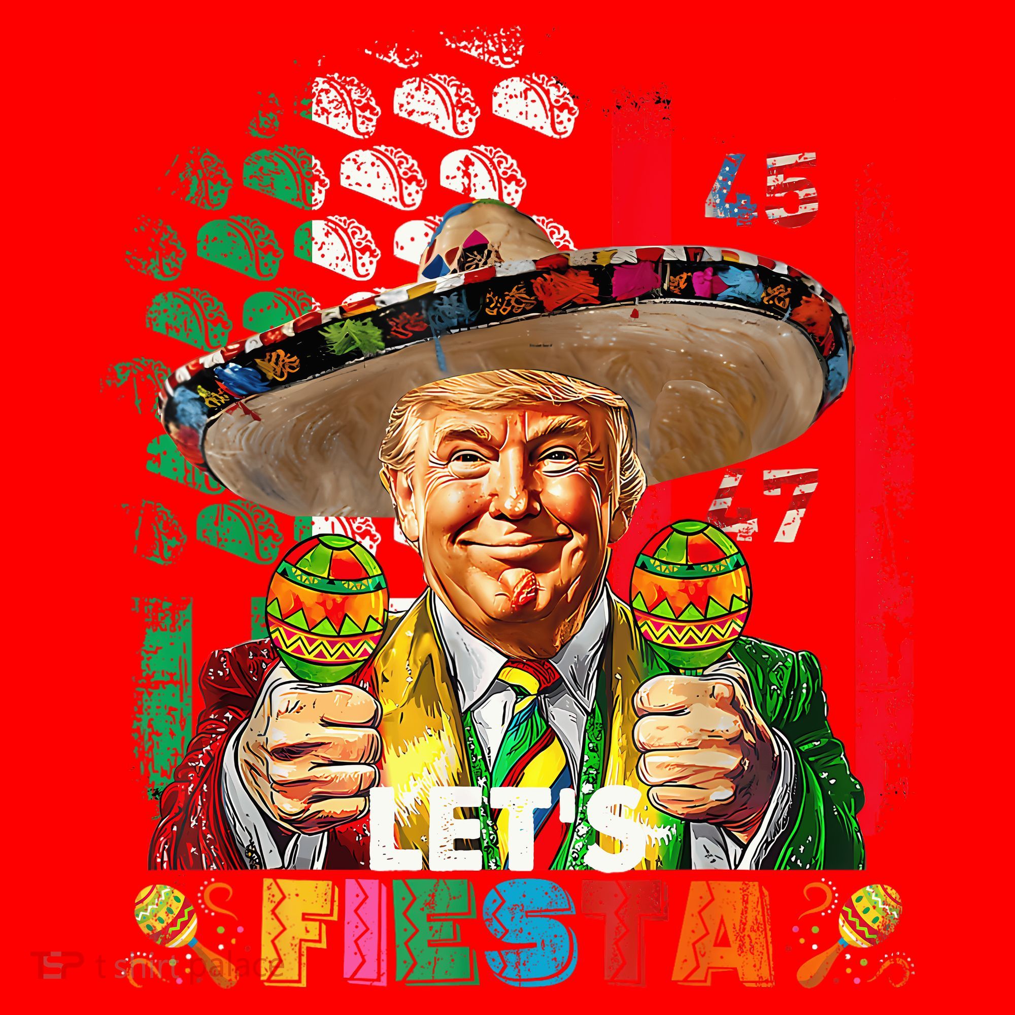 Cinco De Mayo Trump Taco Funny Mexican Trump Let's Fiesta Santa Hat