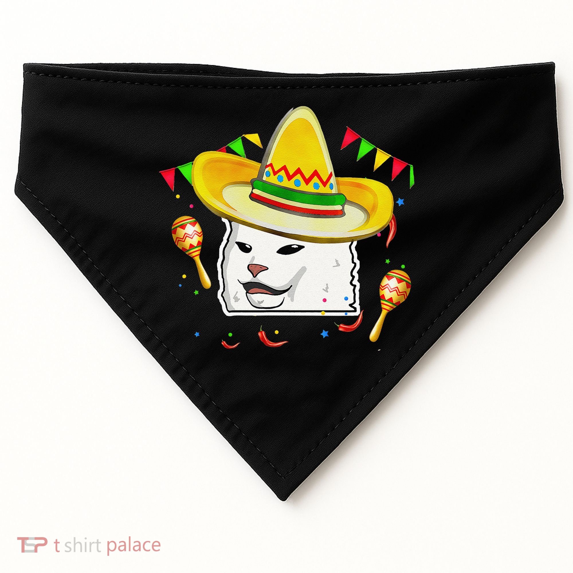Cinco De Mayo Smudge Cat Mexican Lover Sombrero Cat Gifts USA-Made Doggie Bandana