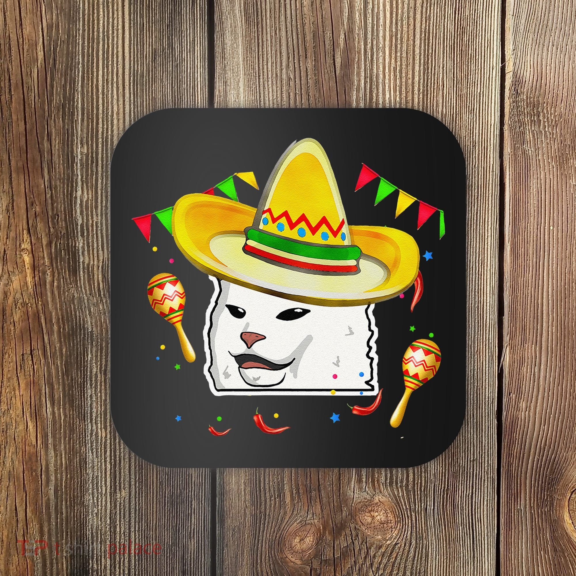 Cinco De Mayo Smudge Cat Mexican Lover Sombrero Cat Gifts Coaster