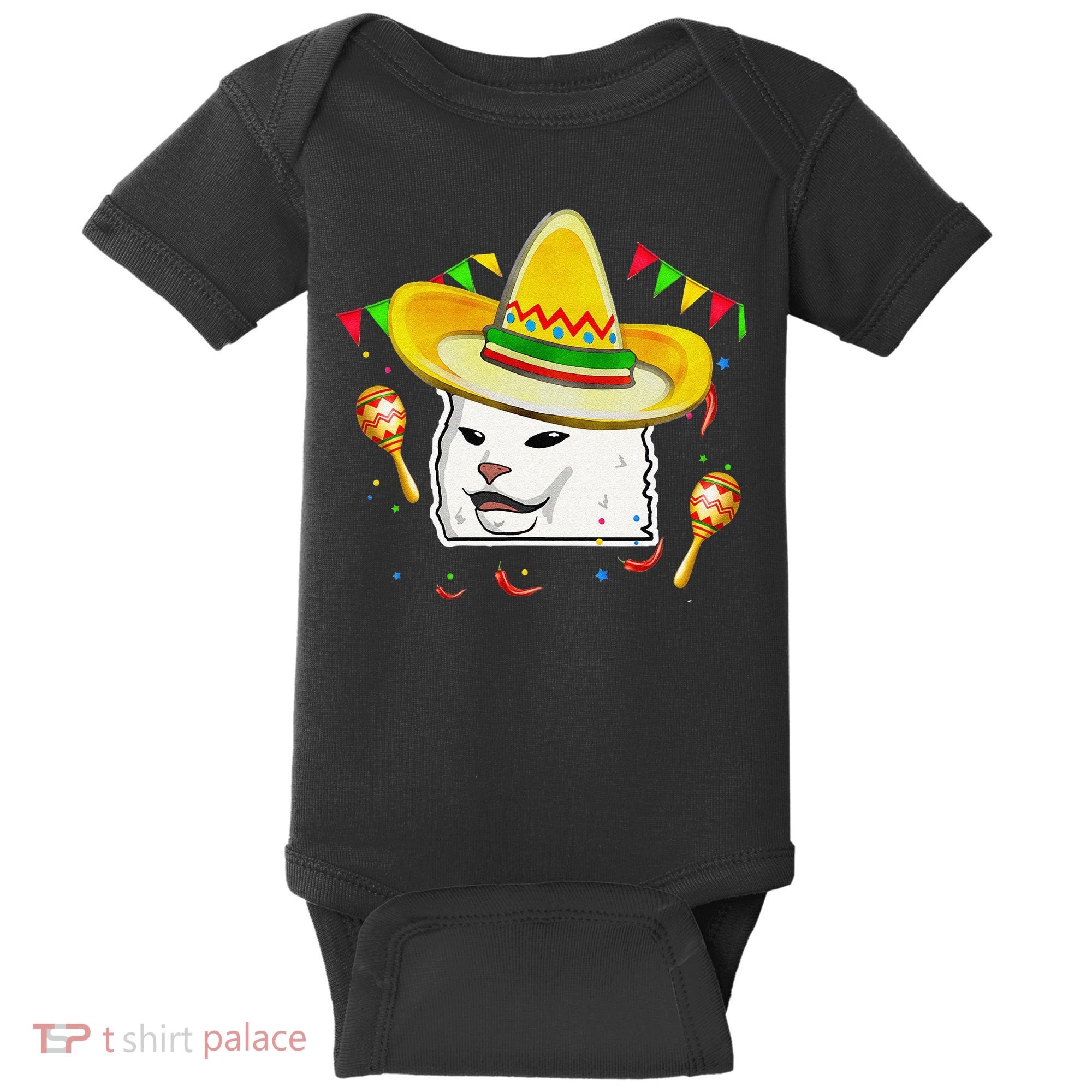 Cinco De Mayo Smudge Cat Mexican Lover Sombrero Cat Gifts Baby Bodysuit