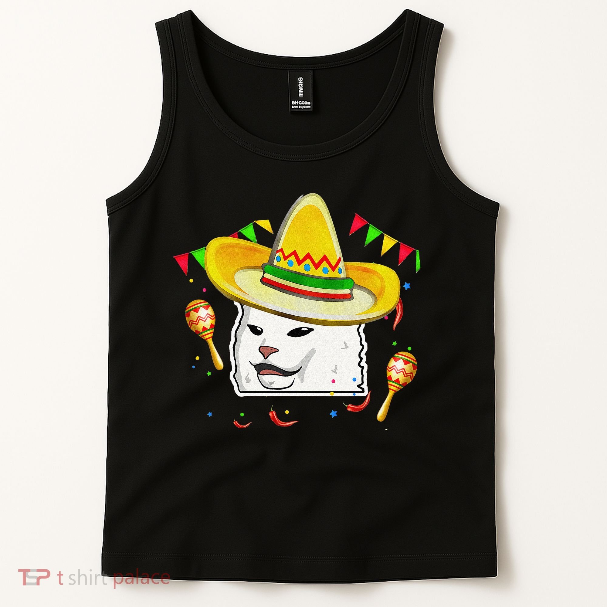 Cinco De Mayo Smudge Cat Mexican Lover Sombrero Cat Gifts Tank Top