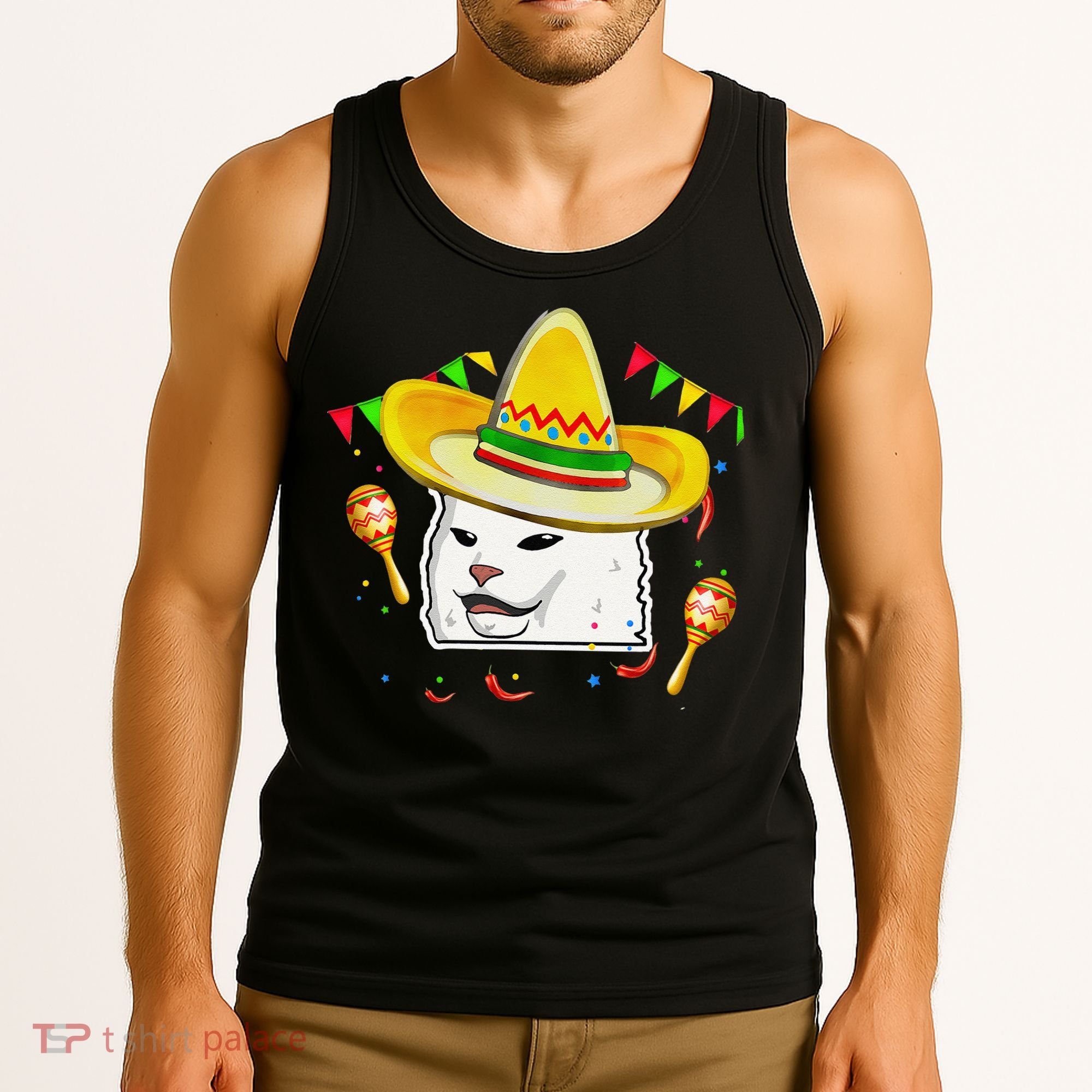 Cinco De Mayo Smudge Cat Mexican Lover Sombrero Cat Gifts Tank Top