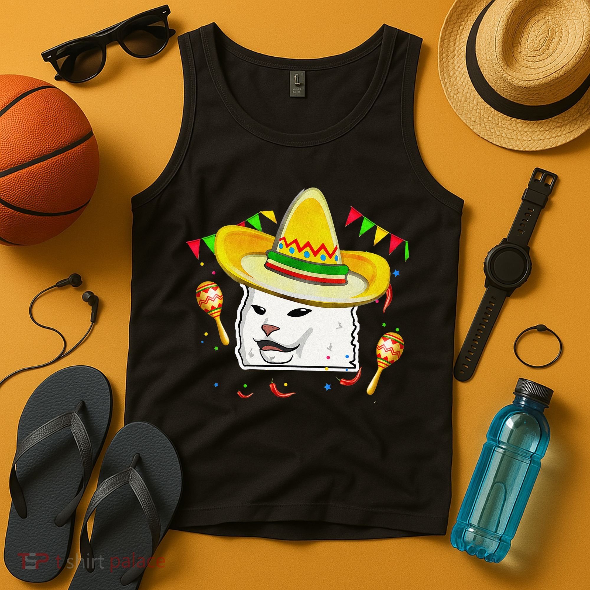 Cinco De Mayo Smudge Cat Mexican Lover Sombrero Cat Gifts Tank Top