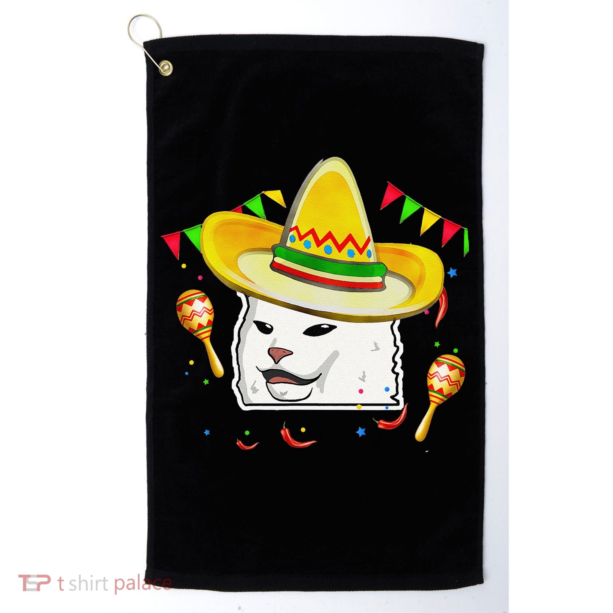 Cinco De Mayo Smudge Cat Mexican Lover Sombrero Cat Gifts Golf Towel