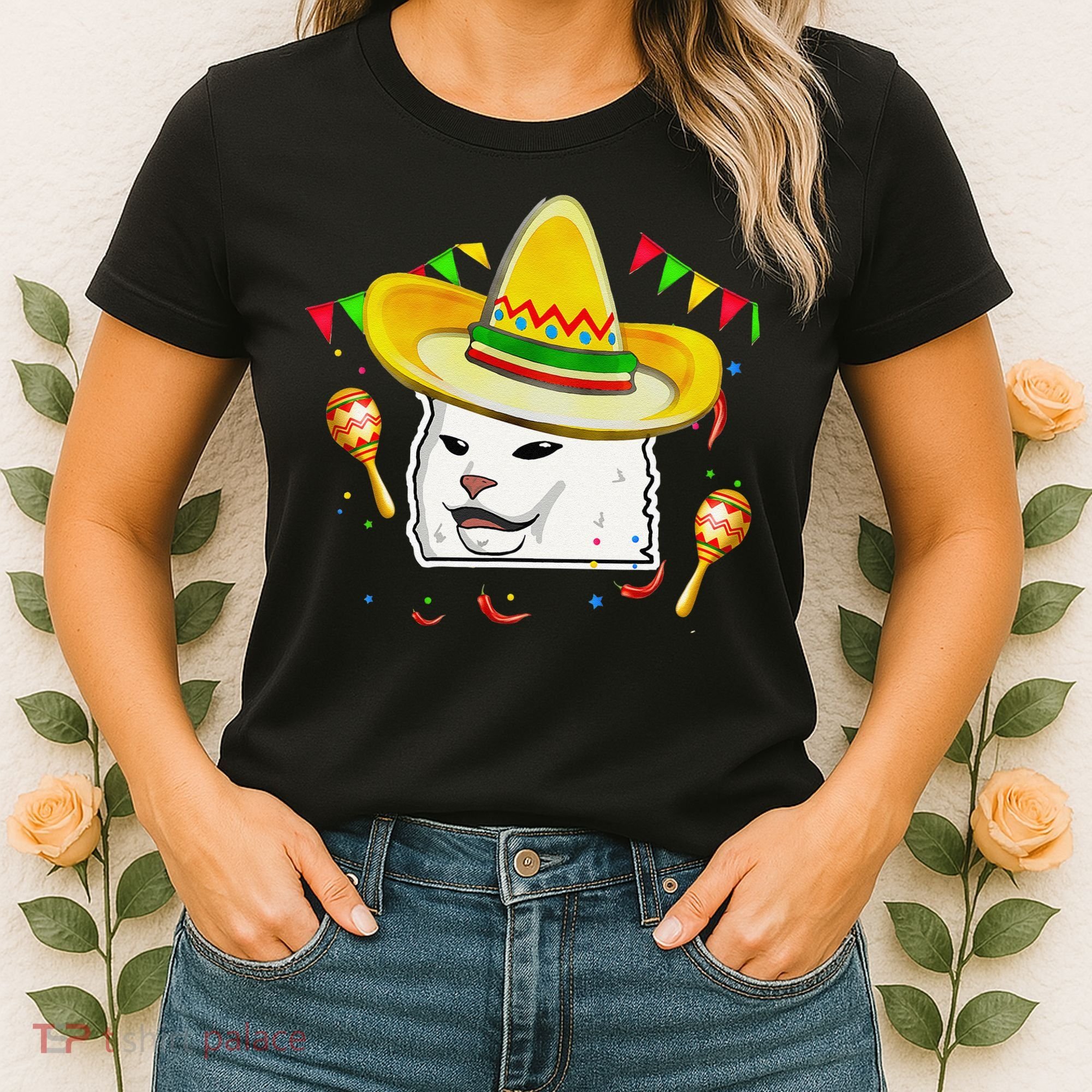 Cinco De Mayo Smudge Cat Mexican Lover Sombrero Cat Gifts Women's T-Shirt