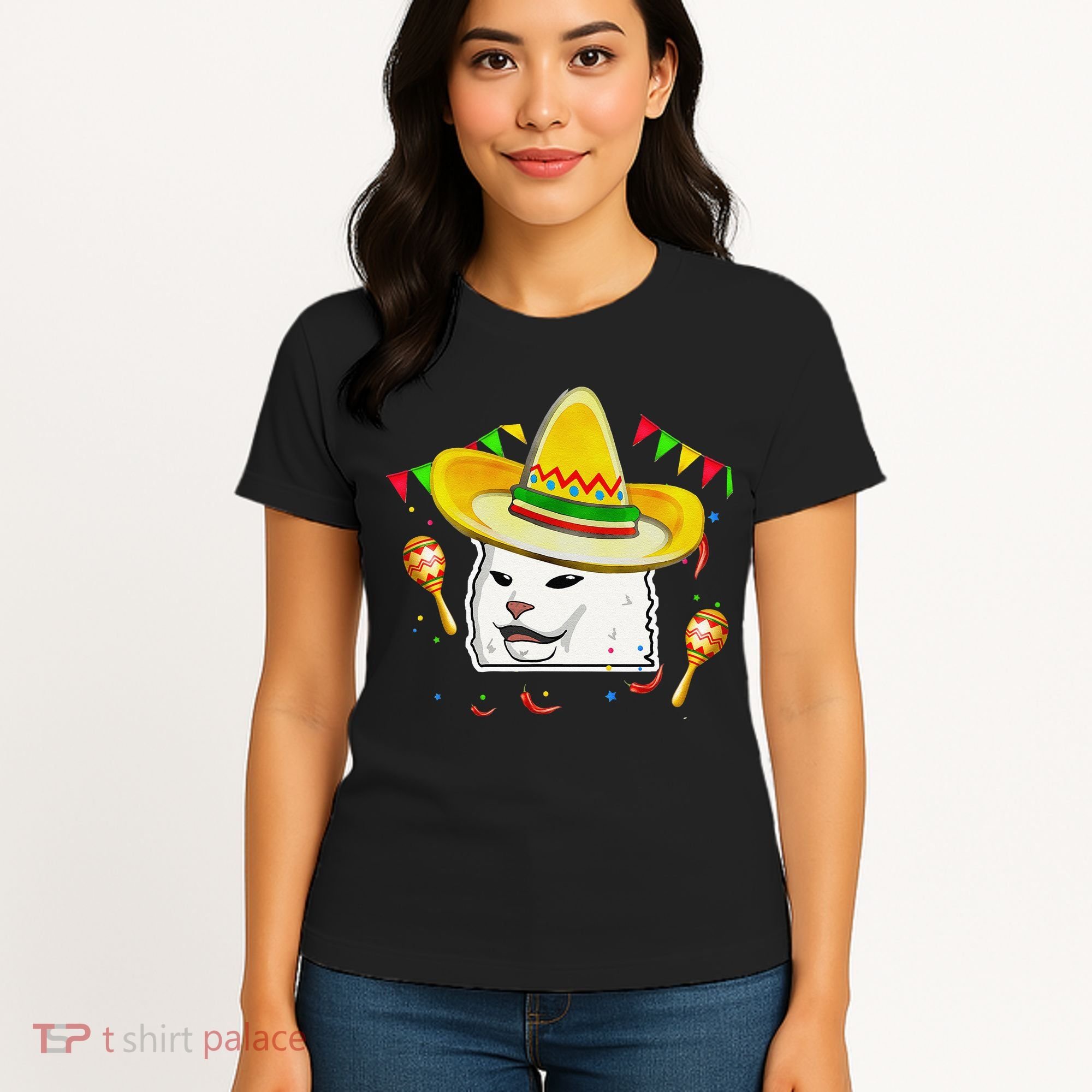 Cinco De Mayo Smudge Cat Mexican Lover Sombrero Cat Gifts Women's T-Shirt