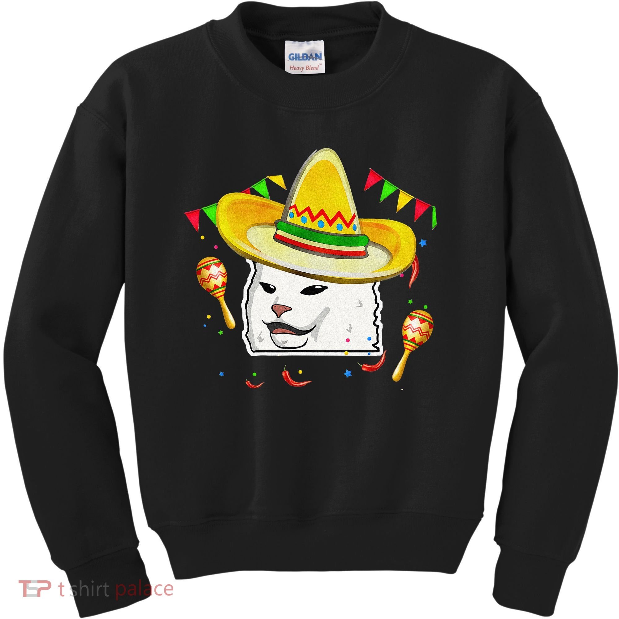 Cinco De Mayo Smudge Cat Mexican Lover Sombrero Cat Gifts Kids Sweatshirt