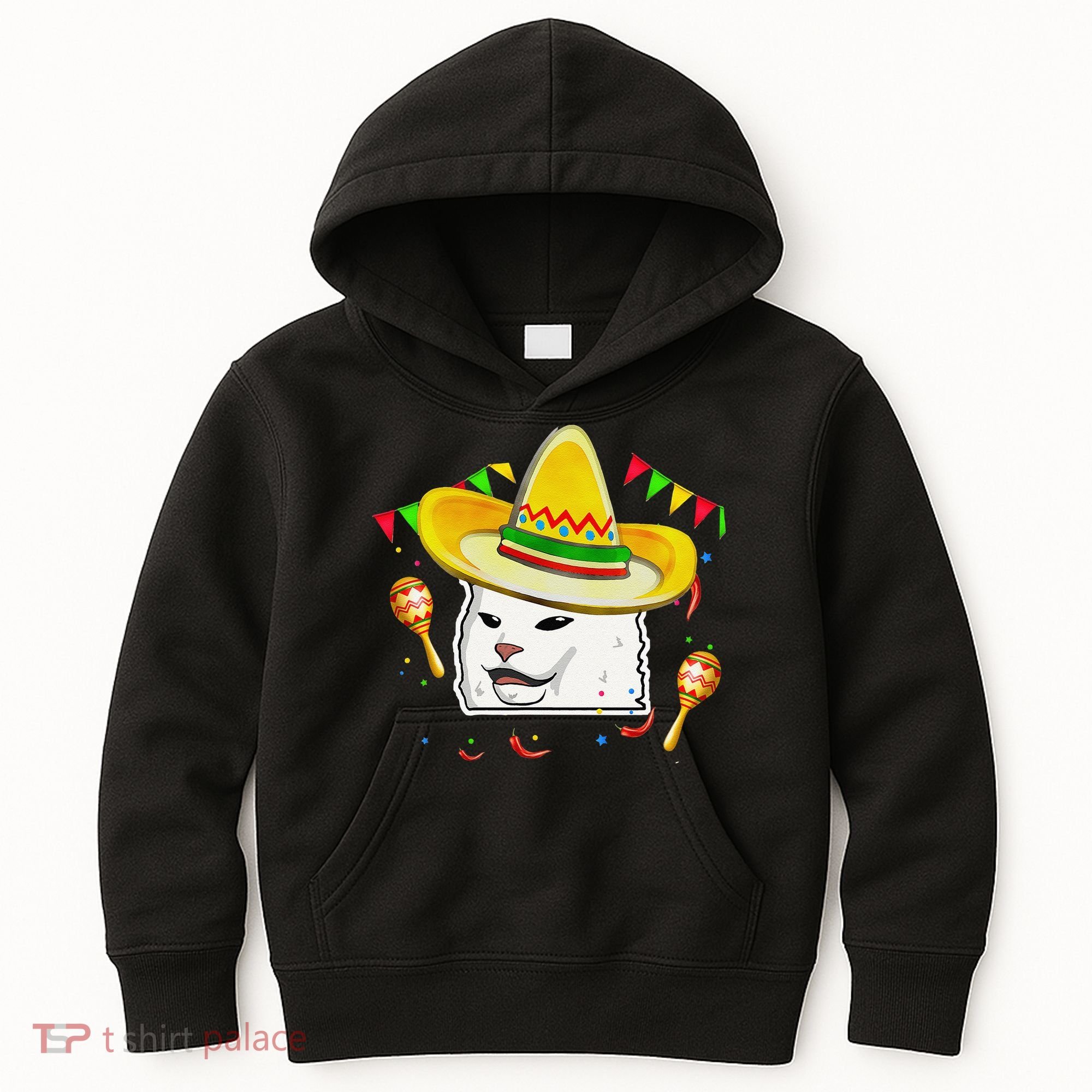 Cinco De Mayo Smudge Cat Mexican Lover Sombrero Cat Gifts Kids Hoodie