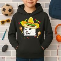 Cinco De Mayo Smudge Cat Mexican Lover Sombrero Cat Gifts Kids Hoodie thumb 2