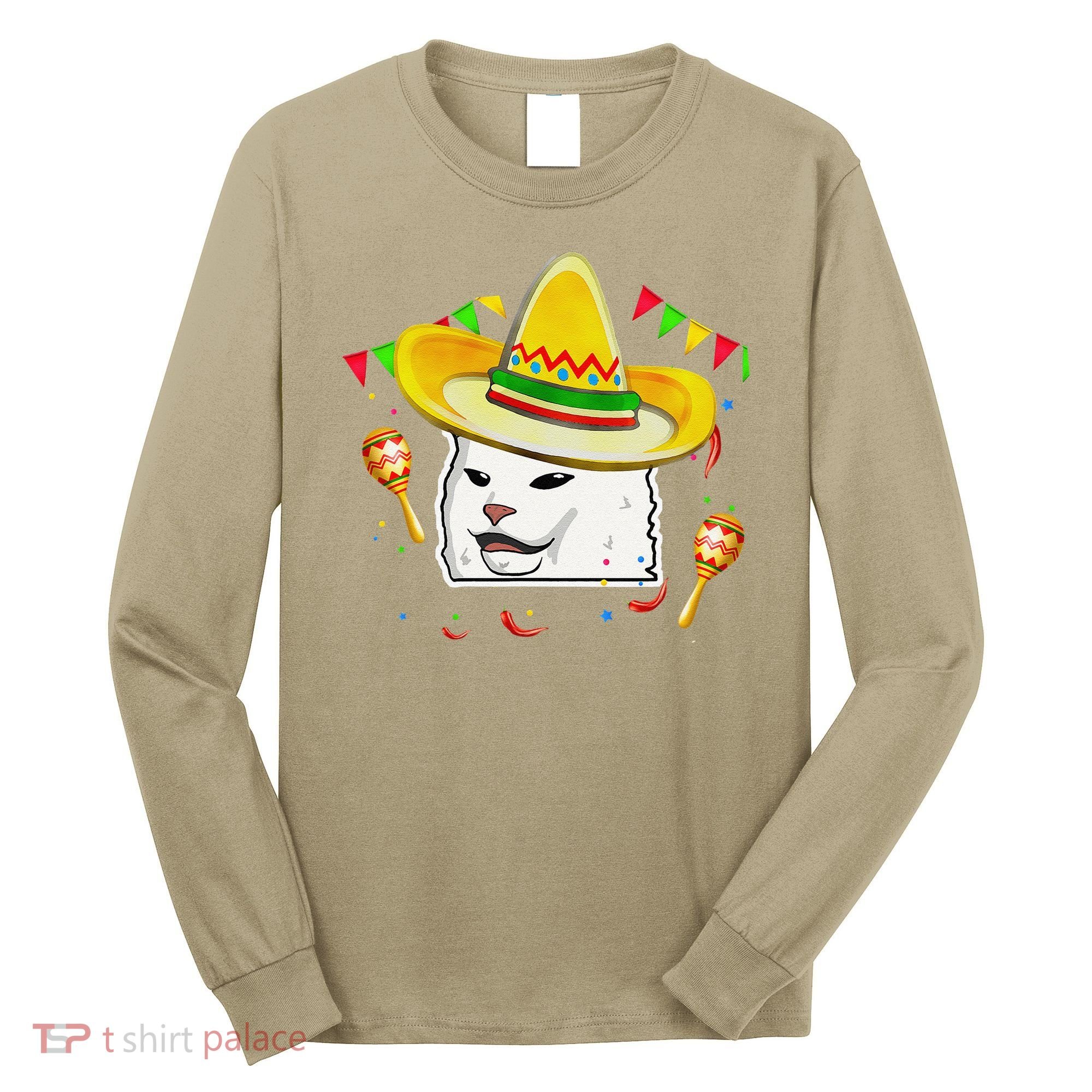 Cinco De Mayo Smudge Cat Mexican Lover Sombrero Cat Gifts Long Sleeve Shirt