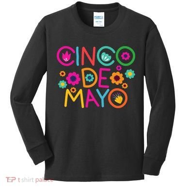 Cinco De Mayo Colorful Celebration Kids Long Sleeve Shirt