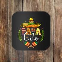 Cinco De Mayo Papa Cito Leopard Fiesta Mexican Fathers Day Coaster thumb 0