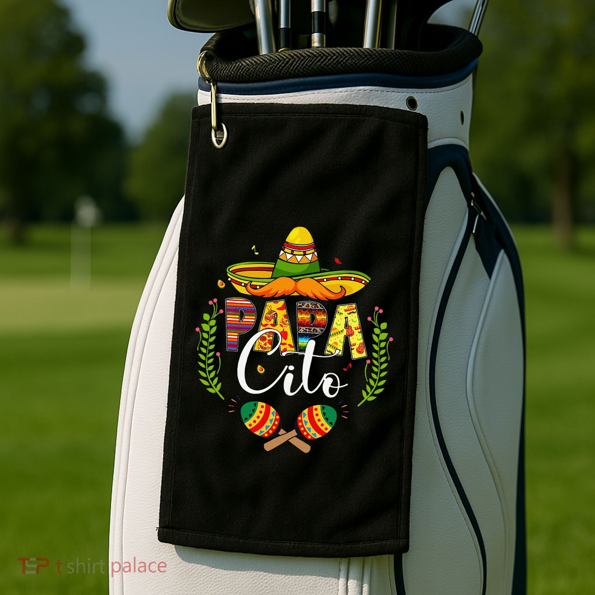 Cinco De Mayo Papa Cito Leopard Fiesta Mexican Fathers Day Golf Towel