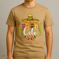 Cinco De Mayo Papa Cito Leopard Fiesta Mexican Fathers Day T-Shirt thumb 3